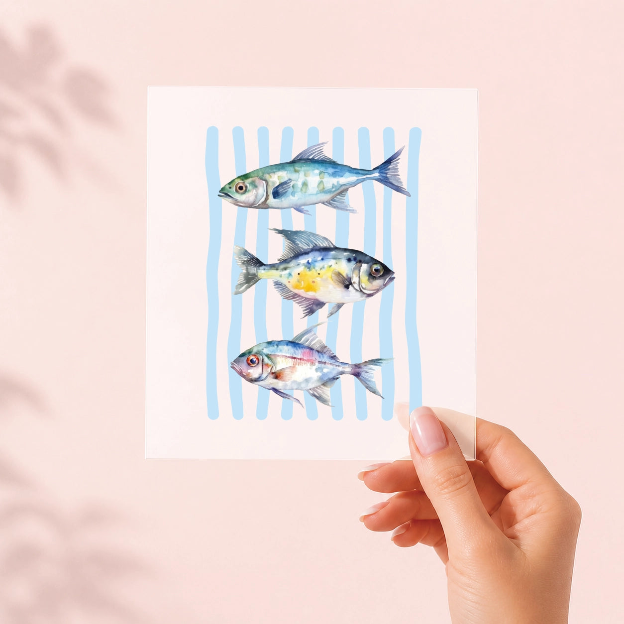 Aquarell Fische Blau – Bügelbild