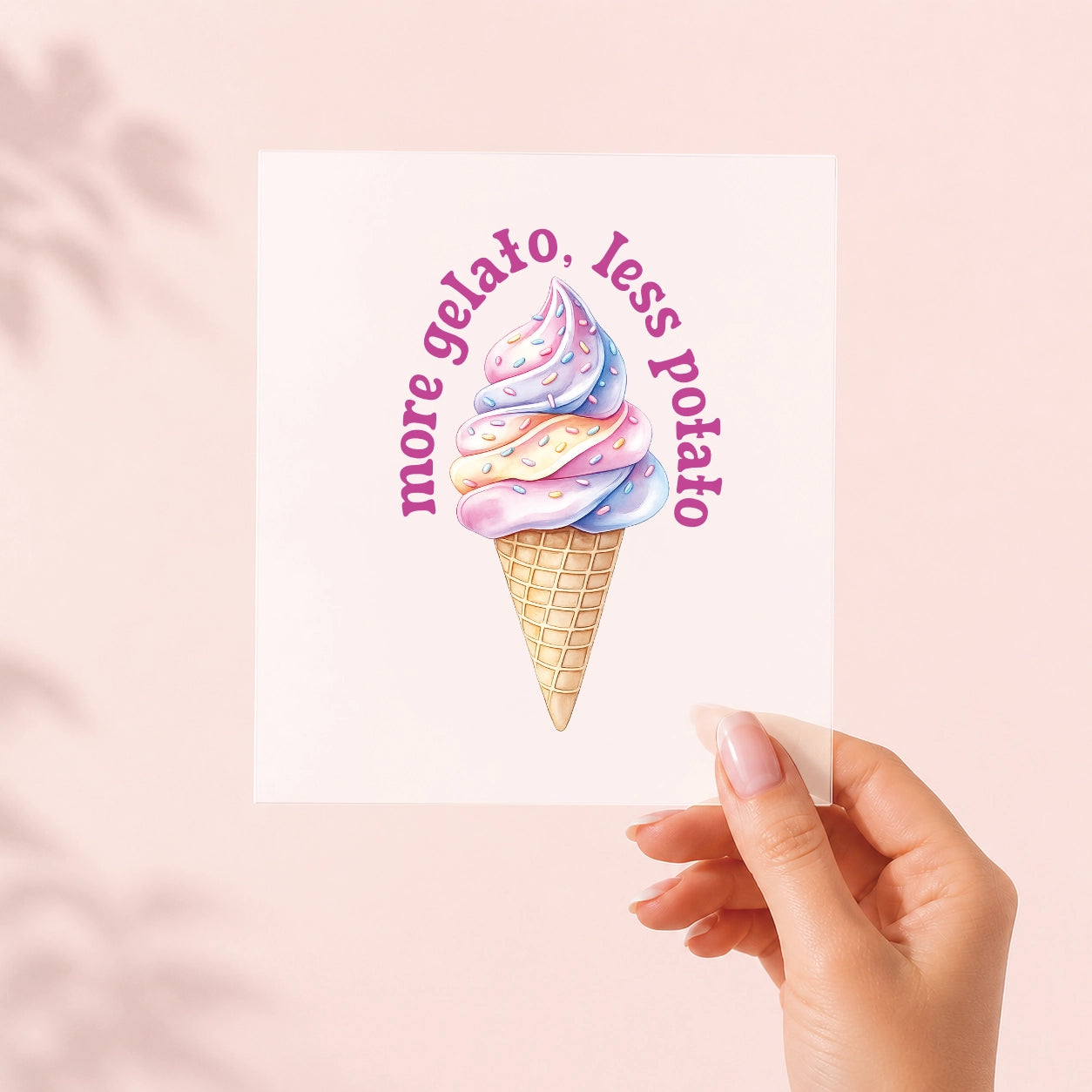 More gelato, less potato - Bügelbild