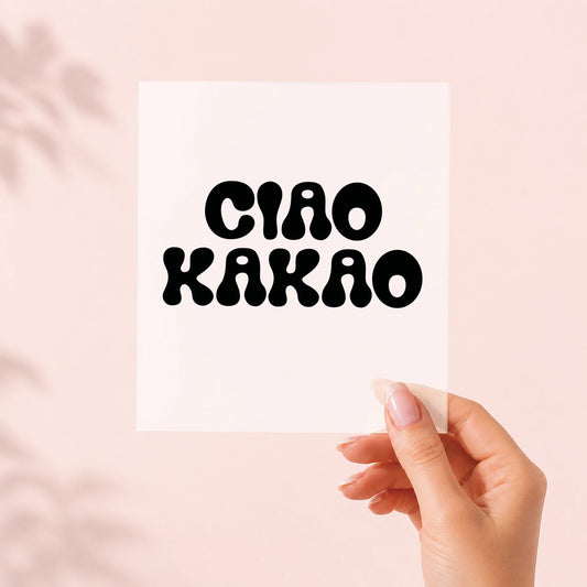 Ciao Kakao – schmales Bügelbild