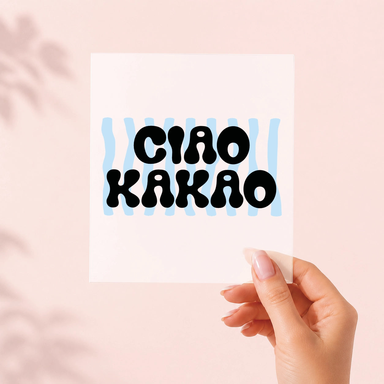 Ciao Kakao Blau – schmales Bügelbild
