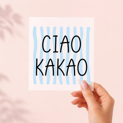Ciao Kakao Blau – Bügelbild
