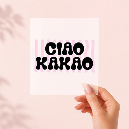 Ciao Kakao Rosa – schmales Bügelbild