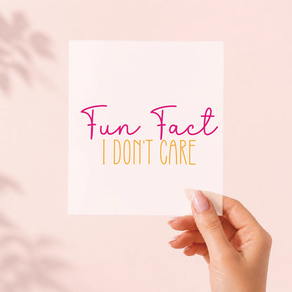 Fun Fact: I Don't Care – Bügelbild