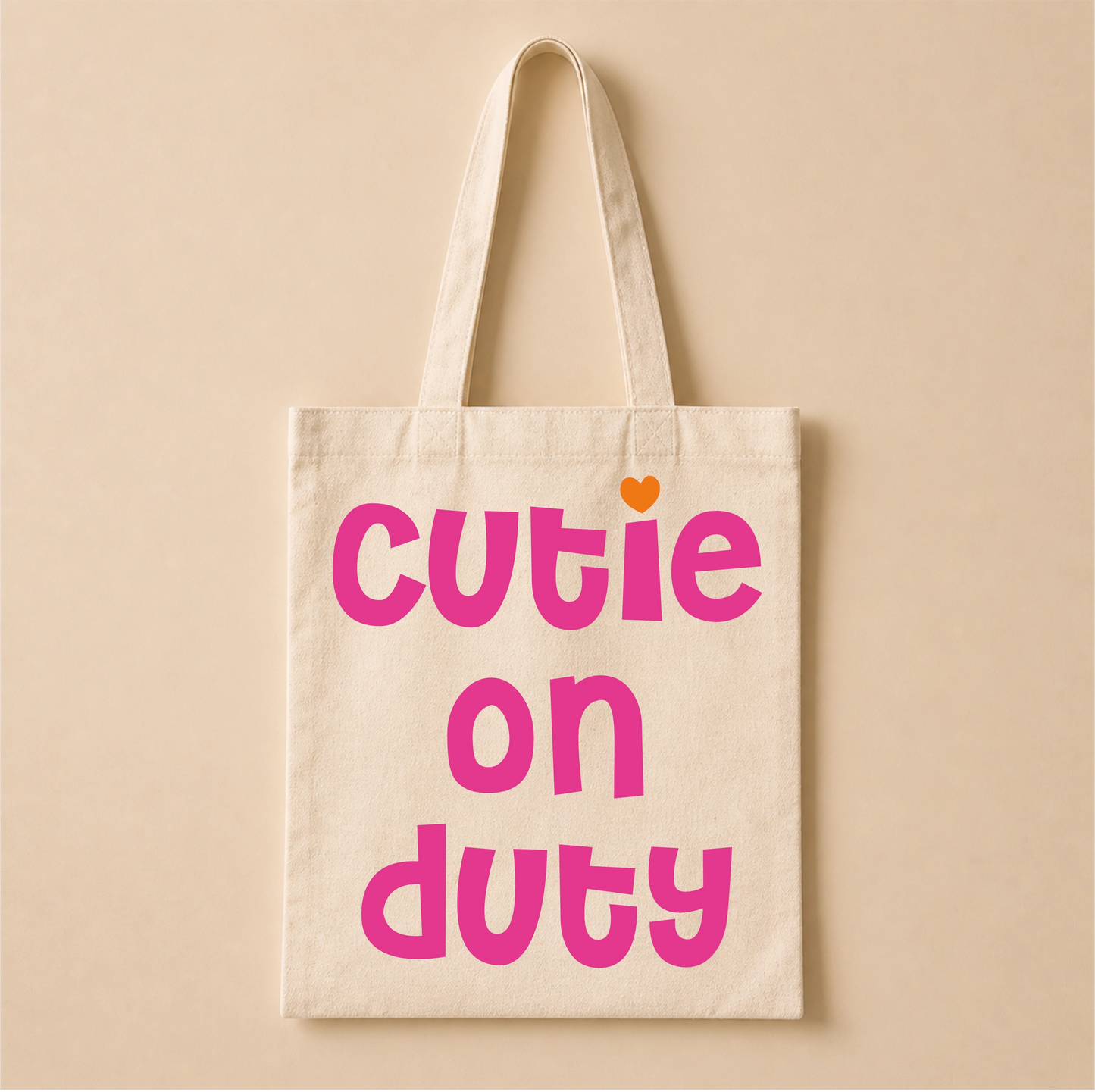 Cutie on Duty Bügelbild auf Canvas-Tote-Bag