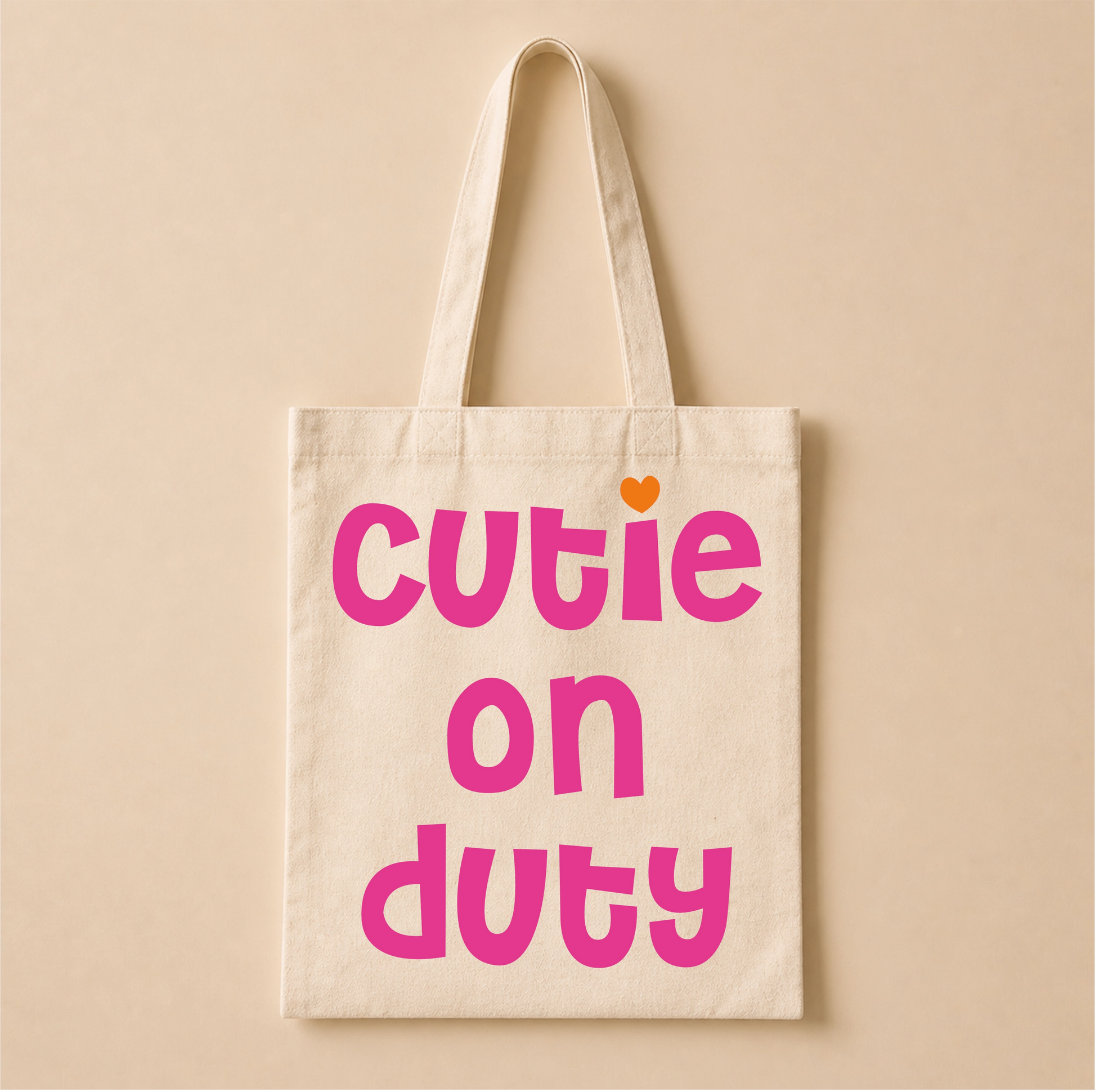 Cutie on Duty Bügelbild auf Canvas-Tote-Bag